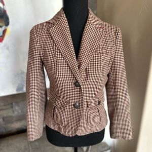 American Eagles Vintage 90s Brown Houndstooth Wool Blazer